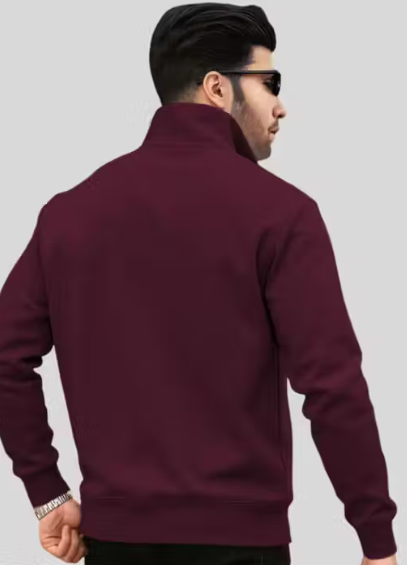 Men's Stylish Half-Zip High Neck Sweatshirt