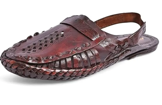 Kolhapuri Brown Sandales Checkered