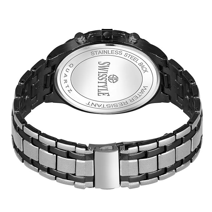 SWISSTYLE Men's Quartz Watches, Stainless Steel and Rose Gold-Plated, Water Resistant, Made in India