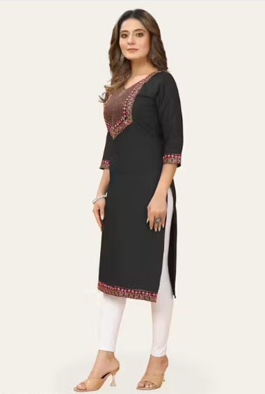 Embroidered work with laces kurti for women & girls