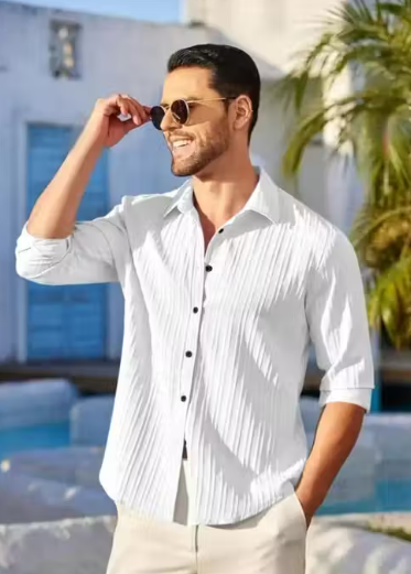 Shirt for men, Mens Textured shirt, popcorn shirt for men, popcorn shirt, Men's Regular Fit Popcorn Self Design Casual Shirt