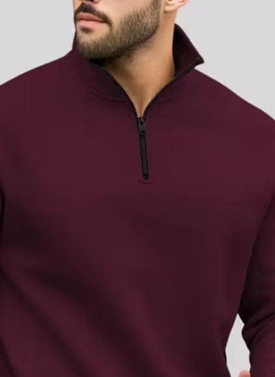 Men's Stylish Half-Zip High Neck Sweatshirt