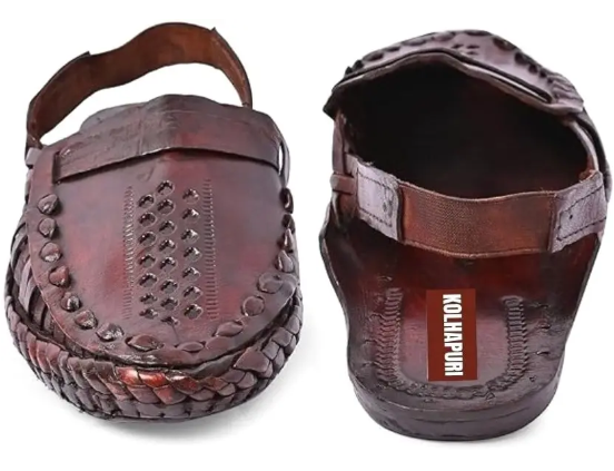 Kolhapuri Brown Sandales Checkered