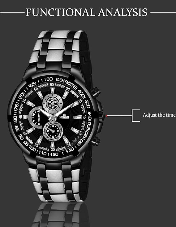 SWISSTYLE Men's Quartz Watches, Stainless Steel and Rose Gold-Plated, Water Resistant, Made in India