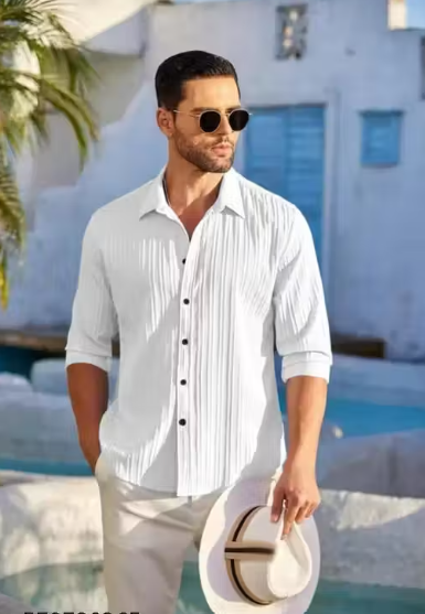 Shirt for men, Mens Textured shirt, popcorn shirt for men, popcorn shirt, Men's Regular Fit Popcorn Self Design Casual Shirt