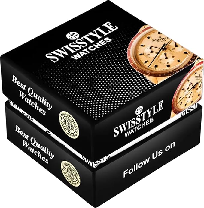 SWISSTYLE Men's Quartz Watches, Stainless Steel and Rose Gold-Plated, Water Resistant, Made in India