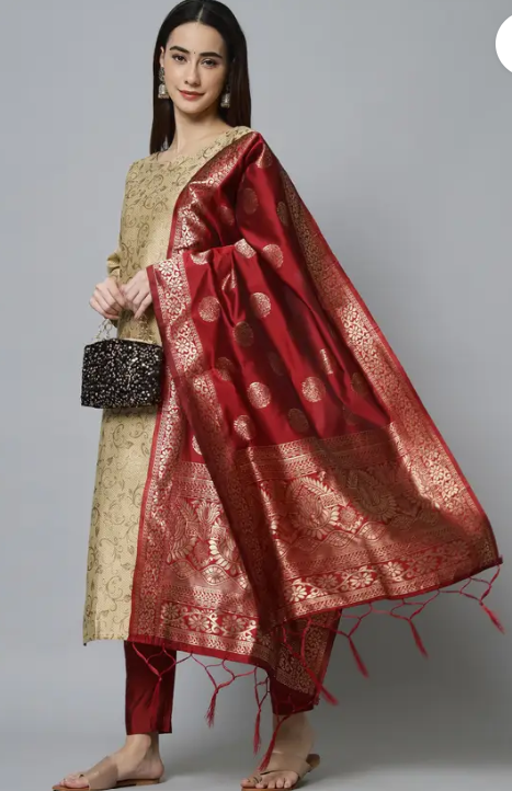 Women Cotton Silk Kurta Pant Set