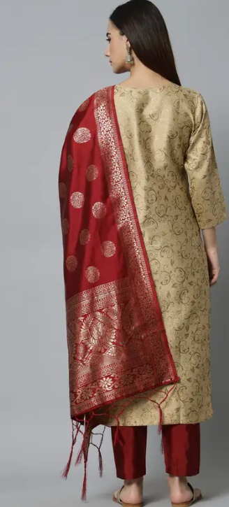 Women Cotton Silk Kurta Pant Set