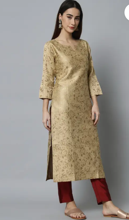 Women Cotton Silk Kurta Pant Set