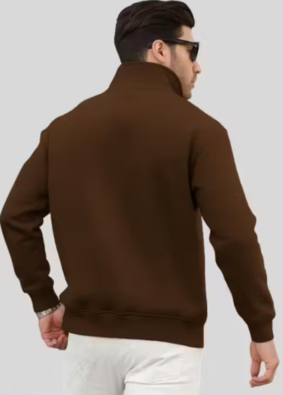 Men's Stylish Half-Zip High Neck Sweatshirt