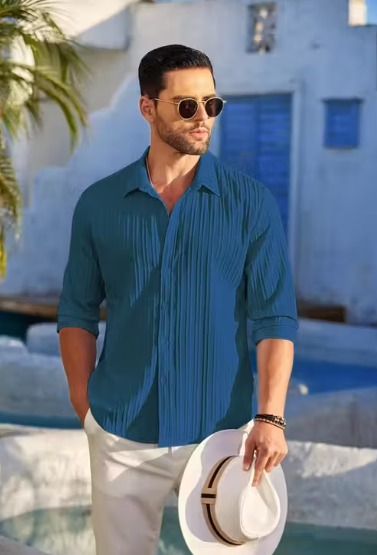 Shirt for men, Mens Textured shirt, popcorn shirt for men, popcorn shirt, Men's Regular Fit Popcorn Self Design Casual Shirt