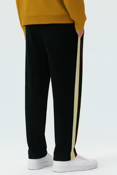 Men’s Cream Side-Striped Track Pants | Relaxed Fit Joggers | Trendy Streetwear Bottoms