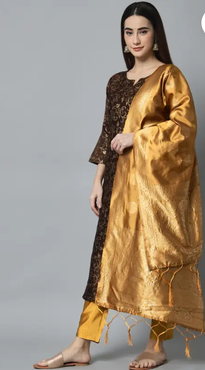 Women Cotton Silk Kurta Pant Set