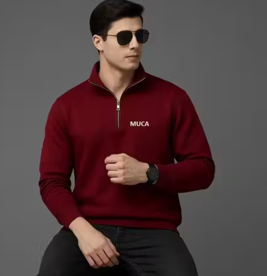 Sweatshirt half zipper for men
