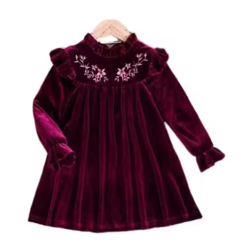 Velvet modern comfy girls frock and dresses