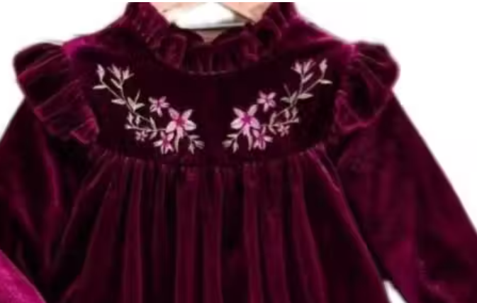 Velvet modern comfy girls frock and dresses