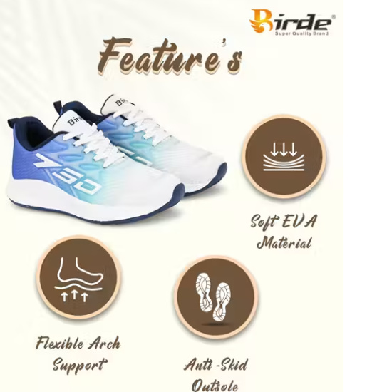 BIRDE Latest Fashion Memory Foam Sports Walking, Gym & Running Shoes For Men