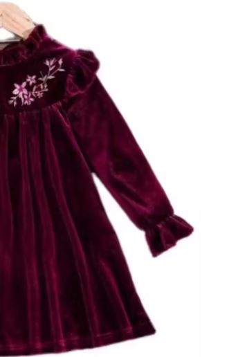 Velvet modern comfy girls frock and dresses