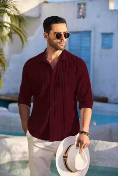 Shirt for men, Mens Textured shirt, popcorn shirt for men, popcorn shirt, Men's Regular Fit Popcorn Self Design Casual Shirt