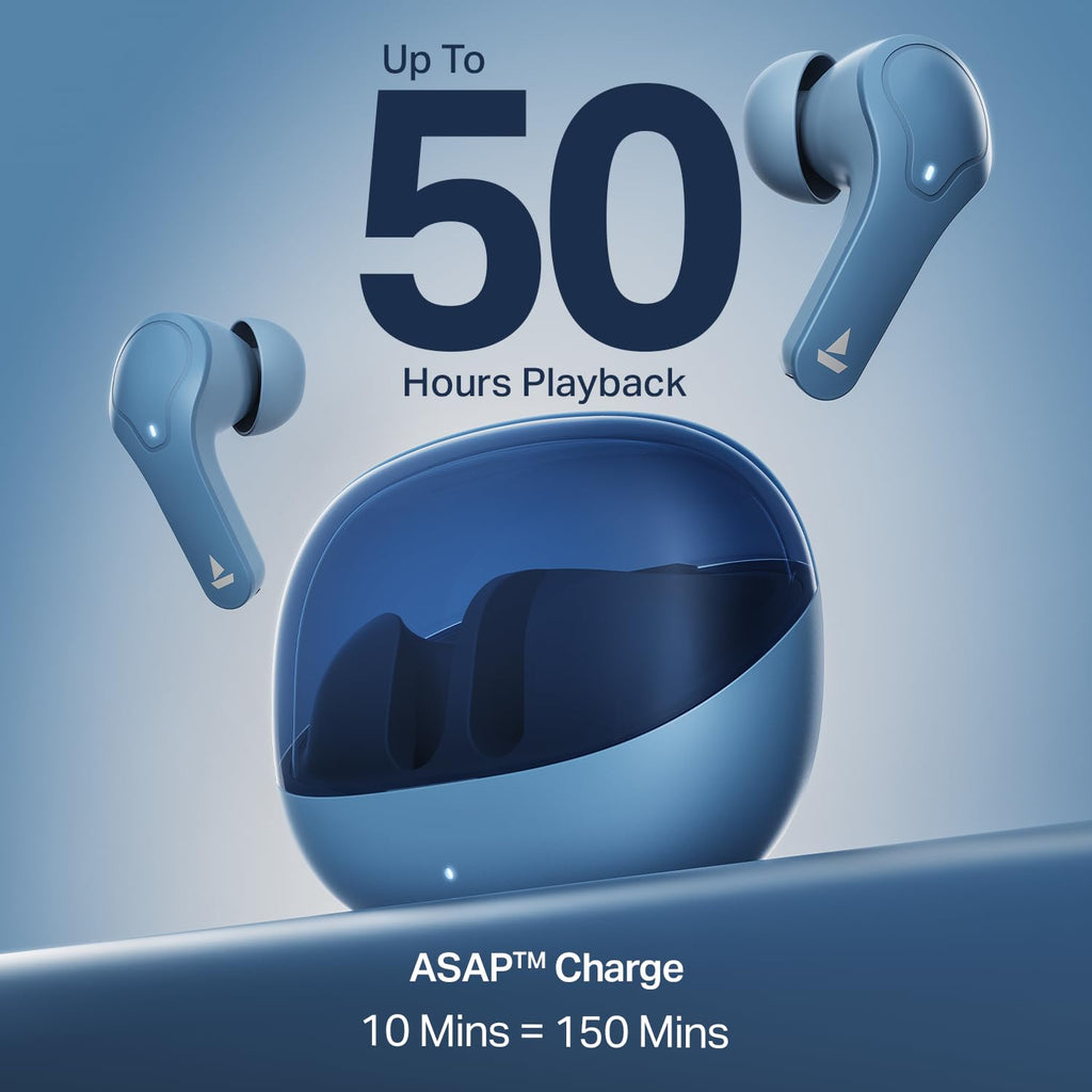 boAt 2025 Launch Airdopes Plus 311,Glass Design,ENx Tech,50 H Battery, Fast Charge, Stream Ad Free Music via App Support, Bluetooth Earbuds, TWS Ear Buds Wireless Earphones with mic (Midnight Black)