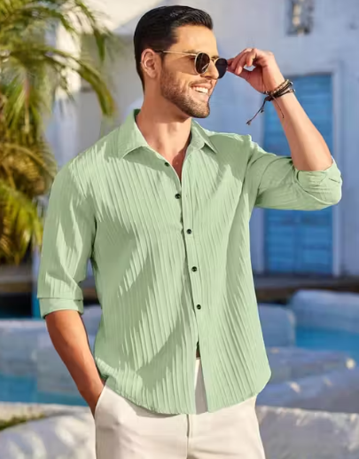 Shirt for men, Men's Textured shirt, popcorn shirt for men, popcorn shirt, Men's Regular Fit Popcorn Self Design Casual Shirt