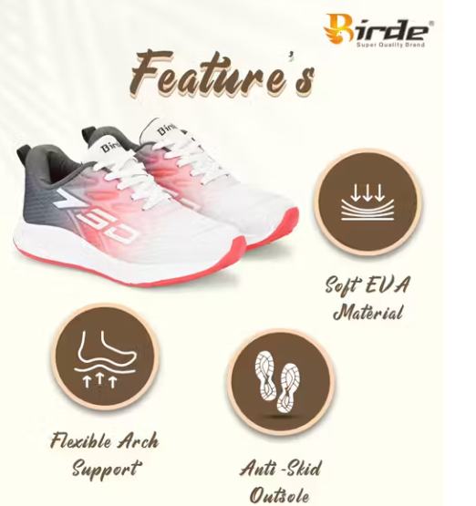 BIRDE Latest Fashion Memory Foam Sports Walking, Gym & Running Shoes For Men