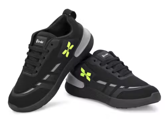 BIRDE Black Memory Foam Lightweight Sports Gym, Walking Shoes For Men