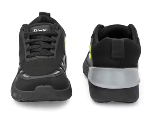 BIRDE Black Memory Foam Lightweight Sports Gym, Walking Shoes For Men