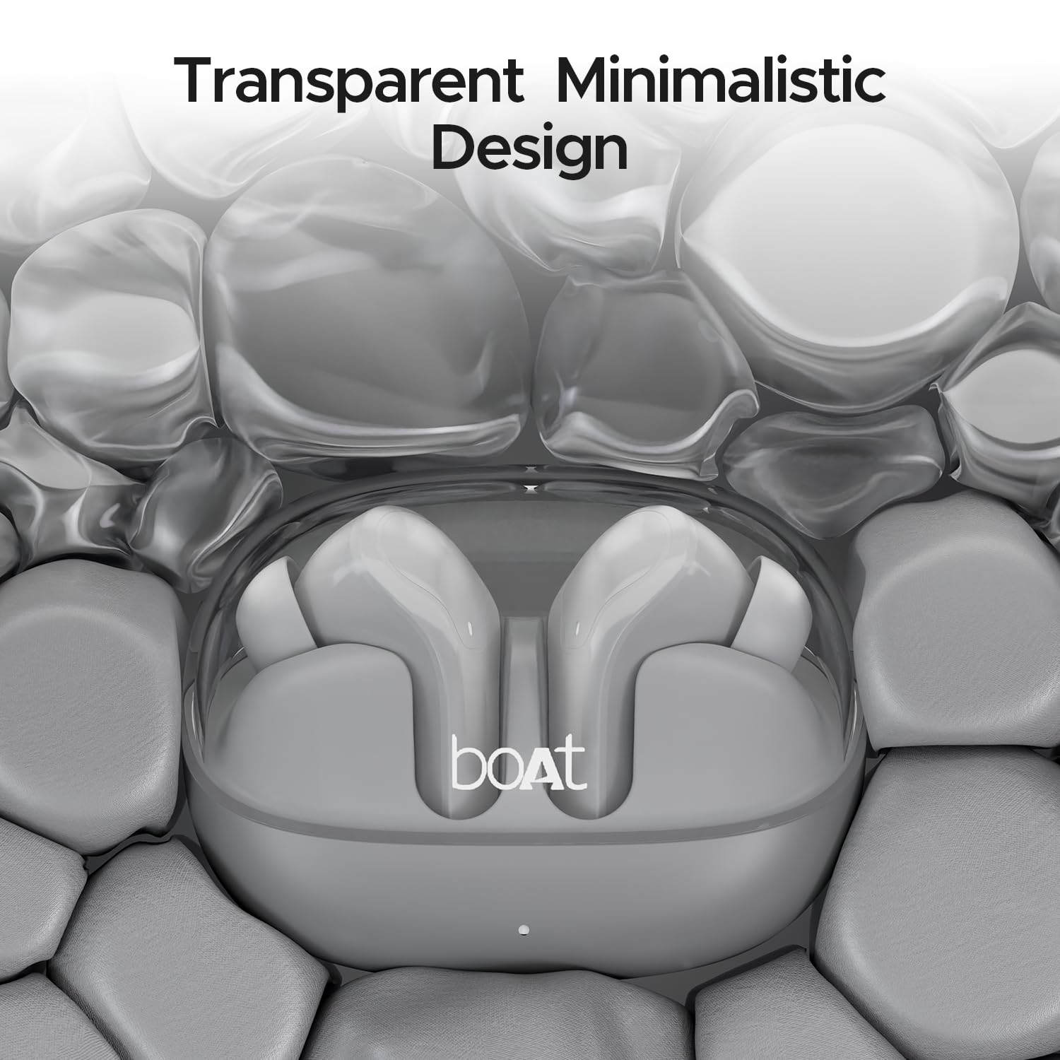 Boat Airdopes 311 Pro, 50H Battery, Fast Charge,ENx Tech, Transparent LID, Low Latency,Stream Ad Free Music via App Support, Bluetooth Earbuds, TWS Ear Buds Wireless Earphones with mic (Space Grey)