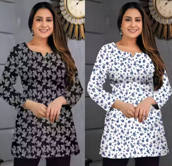 Short Kurti for women and girls Same as shown in the picture (Pack of 2)