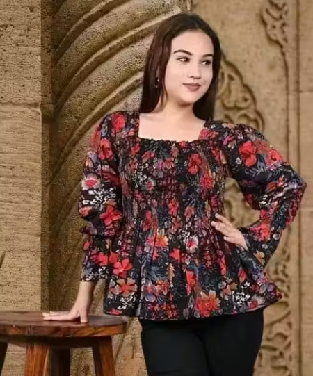 Women Latest Printed Design Full sleeve top