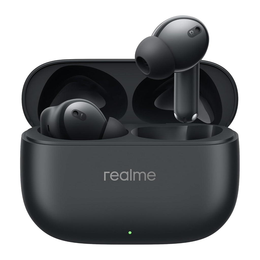 realme Buds T310 True Wireless in-Ear Earbuds with 46dB Hybrid ANC, 360° Spatial Audio, 12.4mm Dynamic Bass Driver, Upto 40Hrs Battery and Fast Charging (Vibrant Black)