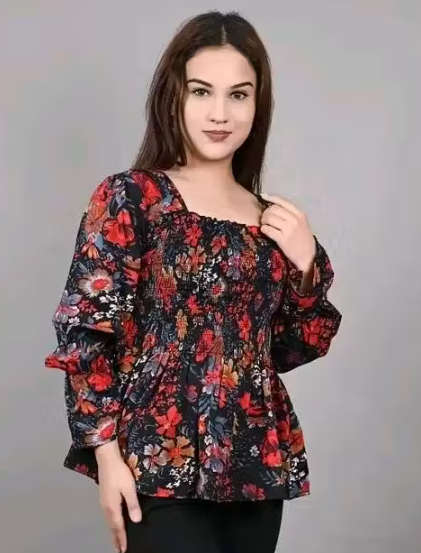Women Latest Printed Design Full sleeve top