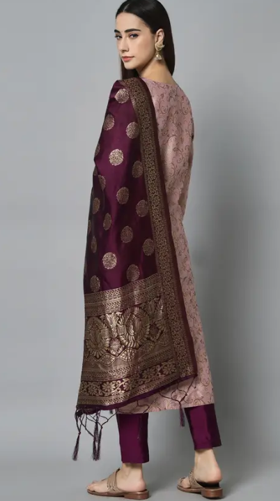 Women Cotton Silk Kurta Pant Set