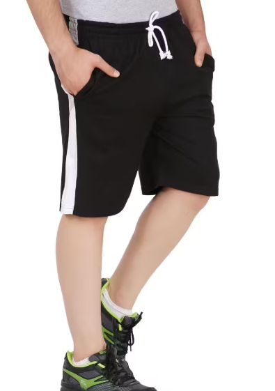 Fancy Black and Grey cotton shorts for men combo with Zip Pocket | Perfect Fit | Soft Cotton Nicker | Bermuda Shorts | Casual Wear | Loungewear | Sportswear | Running combo Shorts for Men & Boys (Pack of 2)