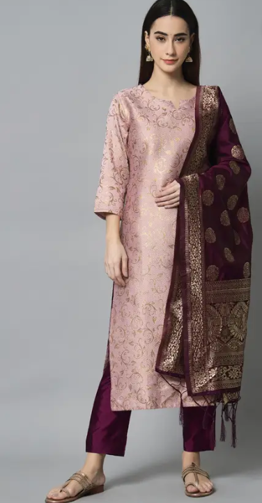 Women Cotton Silk Kurta Pant Set