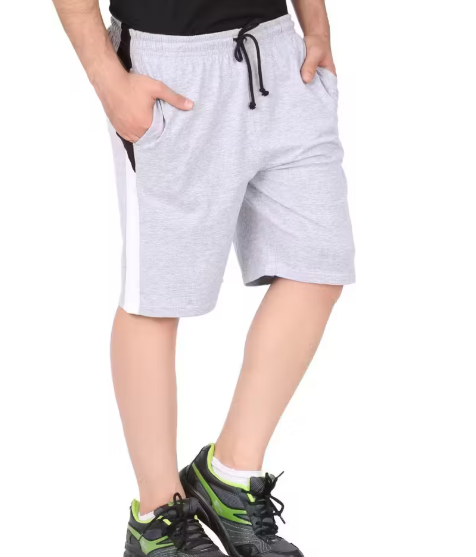 Fancy Black and Grey cotton shorts for men combo with Zip Pocket | Perfect Fit | Soft Cotton Nicker | Bermuda Shorts | Casual Wear | Loungewear | Sportswear | Running combo Shorts for Men & Boys (Pack of 2)