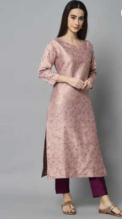 Women Cotton Silk Kurta Pant Set
