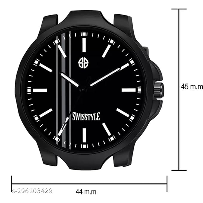 SWISSTYLE Men's Stainless Steel Strap Analogue Watch, Silver Metal Chain