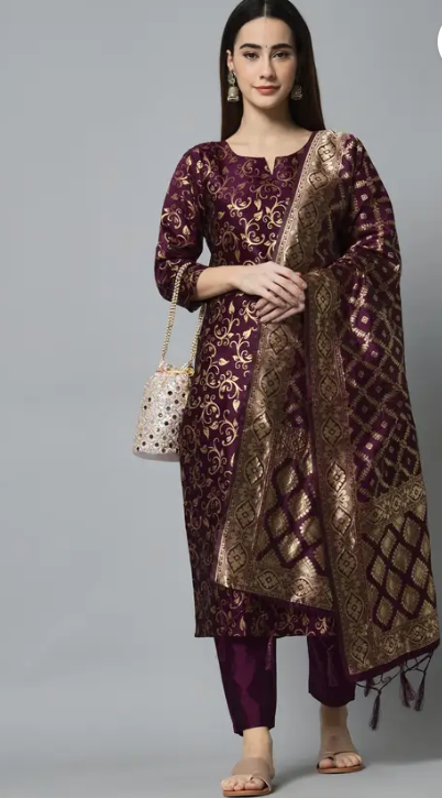 Women Cotton Silk Kurta Pant Set