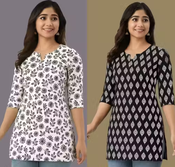 Short Kurti for women and girls Same as shown in the picture (Pack of 2)