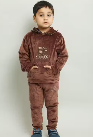 Unisex Cute Brown Sweatshirts & Pant For Kids