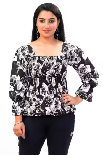 Women Latest Printed Design Full sleeve top