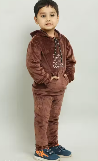 Unisex Cute Brown Sweatshirts & Pant For Kids