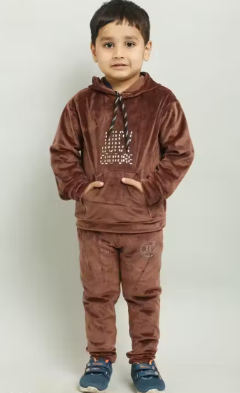 Unisex Cute Brown Sweatshirts & Pant For Kids