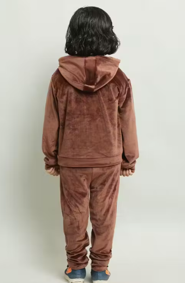 Unisex Cute Brown Sweatshirts & Pant For Kids