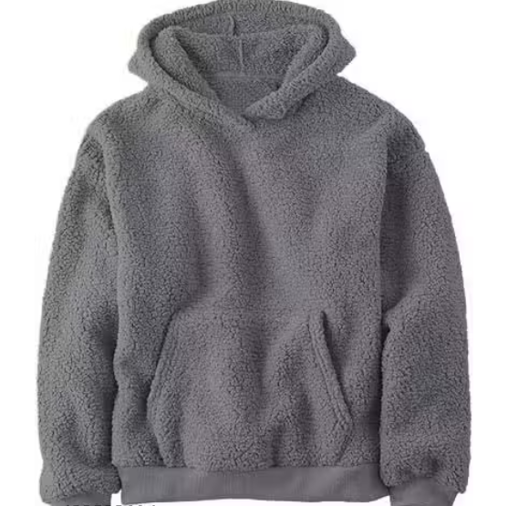 OOKSIN-Fur Velvet Hoodie-Sweatshirt For Winters With Front Kangroo Pocket