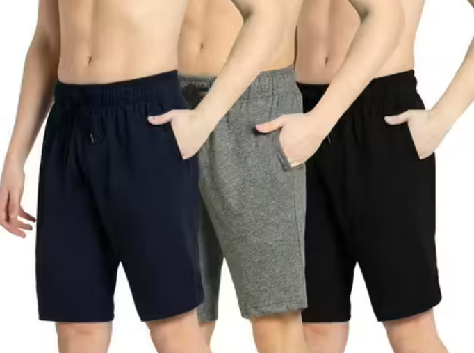 Elegant Glamorous Men's Shorts pack of 3 cotton