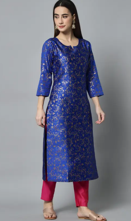 Women Cotton Silk Kurta Pant Set