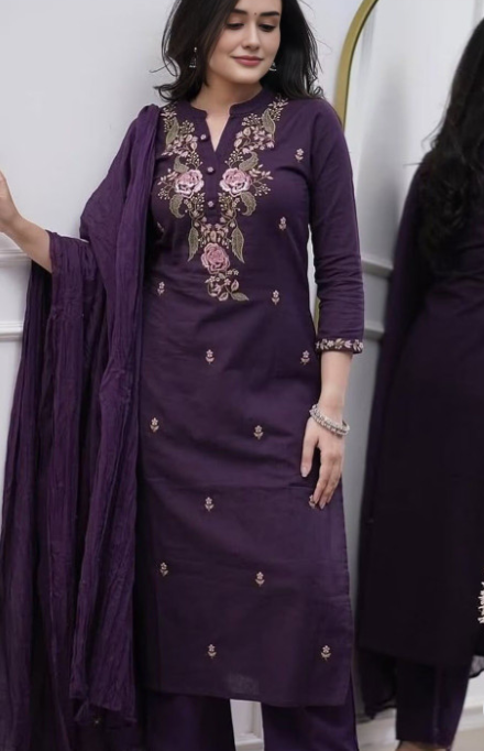 Women Viscose Rayon Kurti Pant Dupatta Set